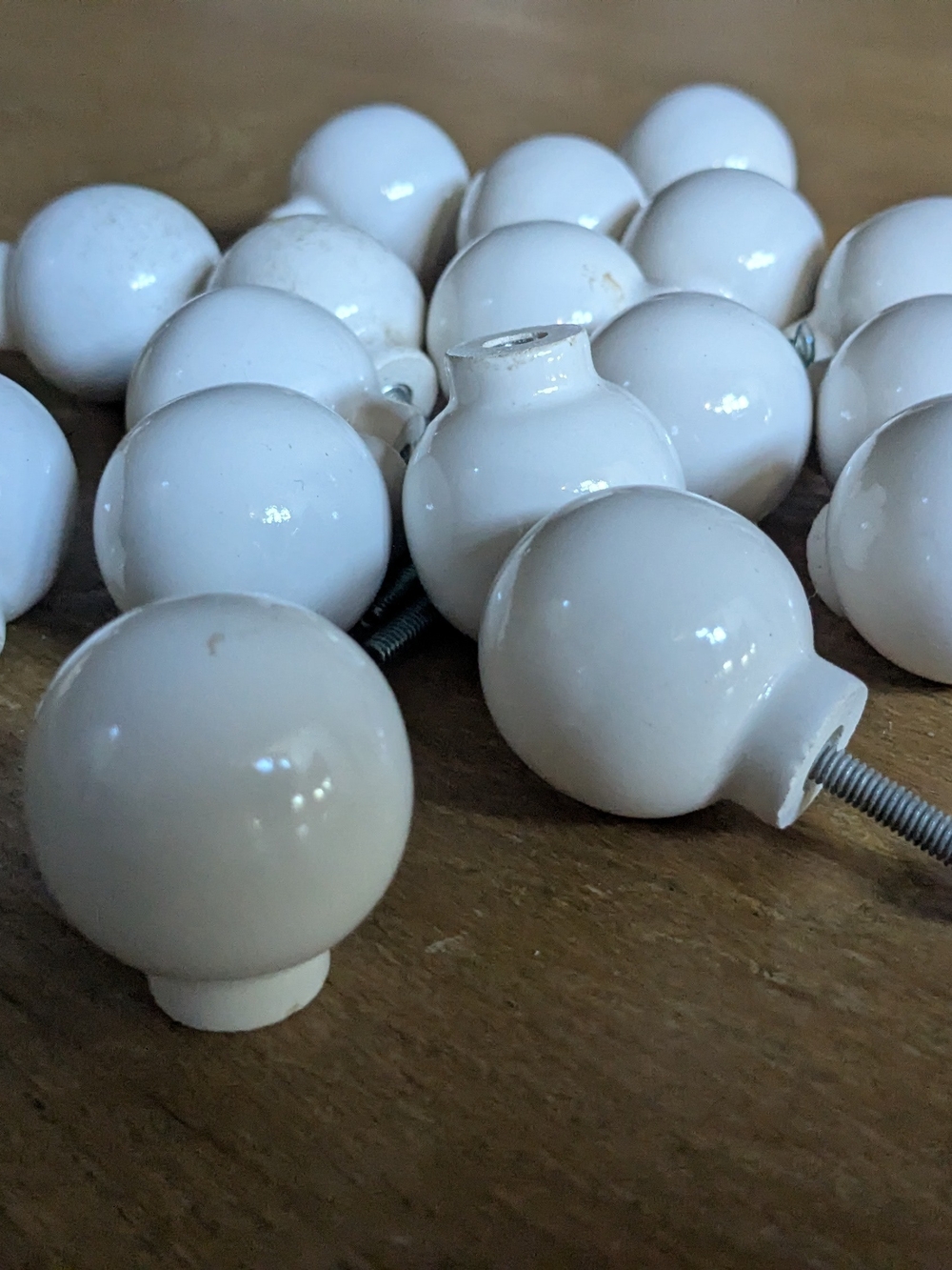 17 Vintage White Porcelain Round Drawer Knobs - Classic Home Accents